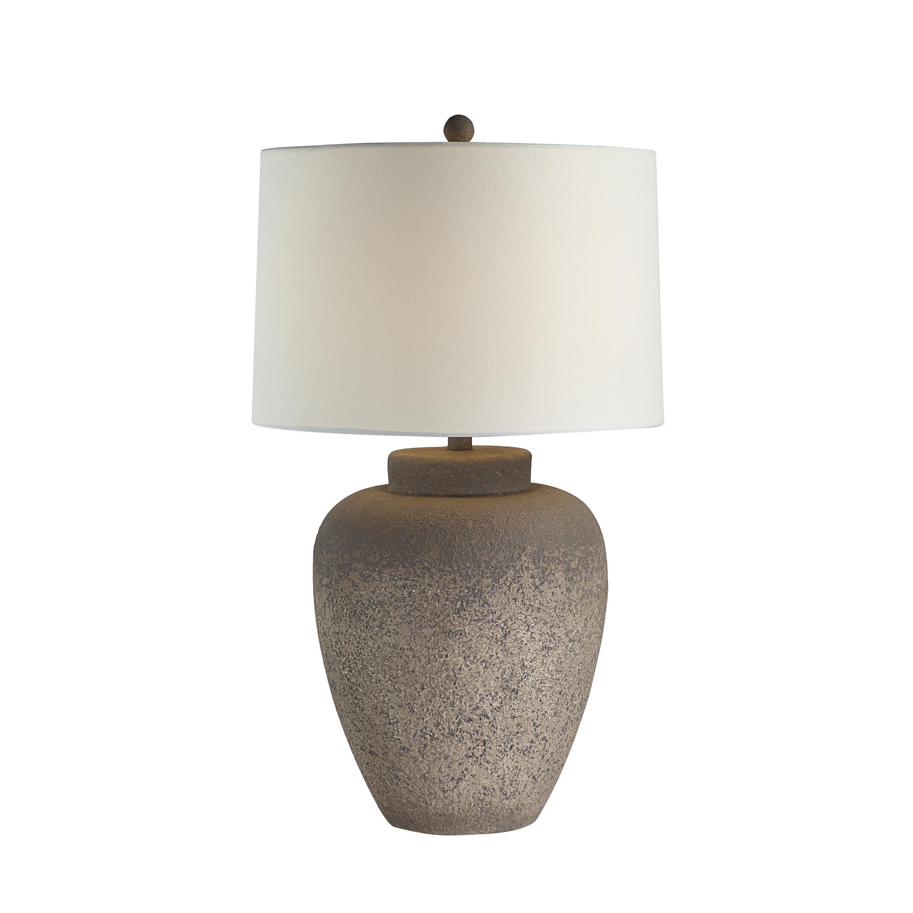 Lattuga 28.5" Table Lamp, Cream Linen Shade-Table Lamp-DECOROLALA