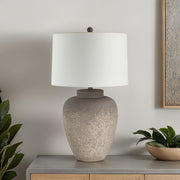 Lattuga 28.5" Table Lamp, Cream Linen Shade-Table Lamps-DECOROLALA