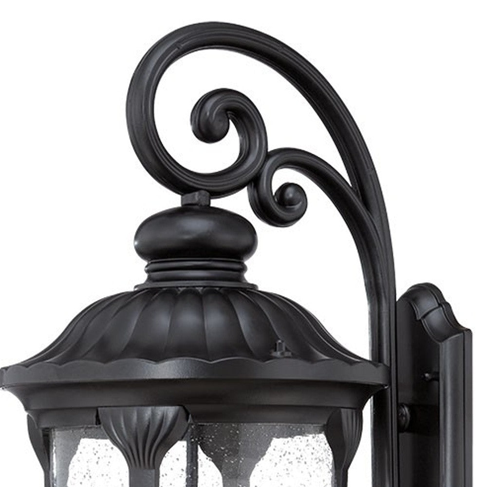 Laurens 3-Light Matte Black Wall Light-Outdoor Lighting-DECOROLALA