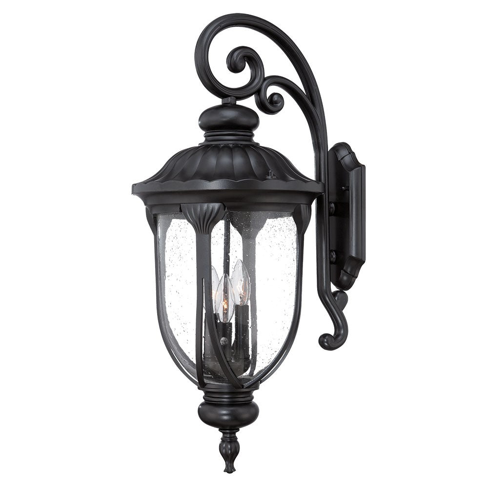 Laurens 3-Light Matte Black Wall Light-Outdoor Lighting-DECOROLALA