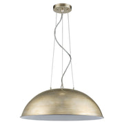 Layla 1-Light Washed Gold Bowl Pendant With Gloss White Interior Shade-Pendants-Hanging Lights-DECOROLALA