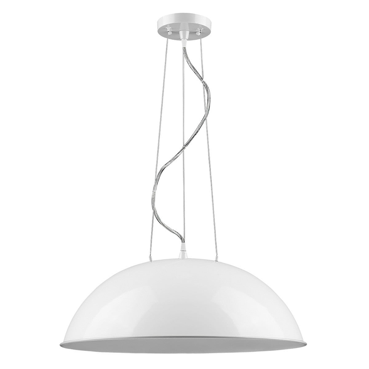 Layla 1-Light White Bowl Pendant-Pendants-Hanging Lights-DECOROLALA