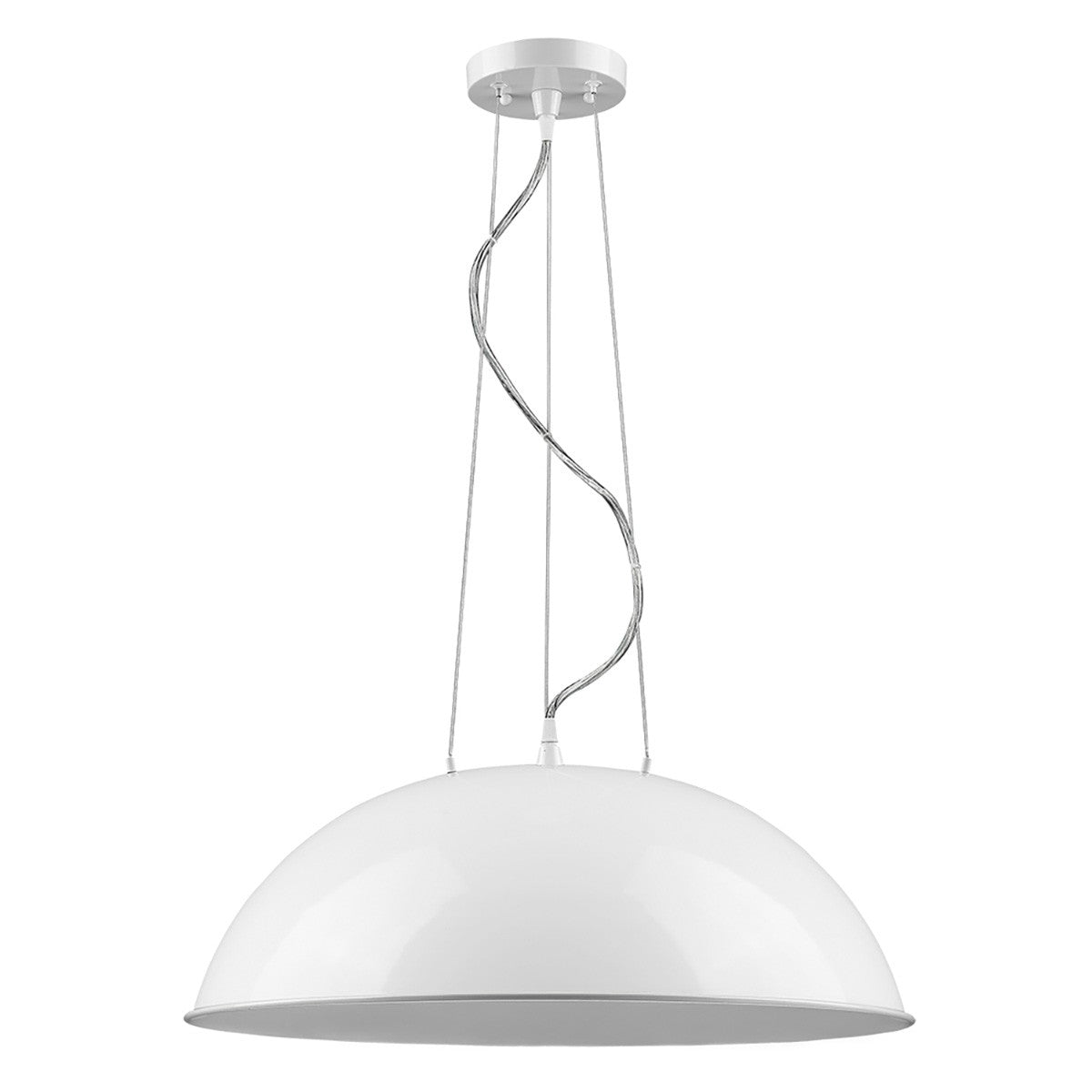 Layla 1-Light White Bowl Pendant-Pendants-Hanging Lights-DECOROLALA