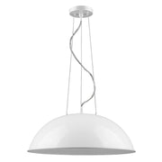 Layla 1-Light White Bowl Pendant-Pendants-Hanging Lights-DECOROLALA