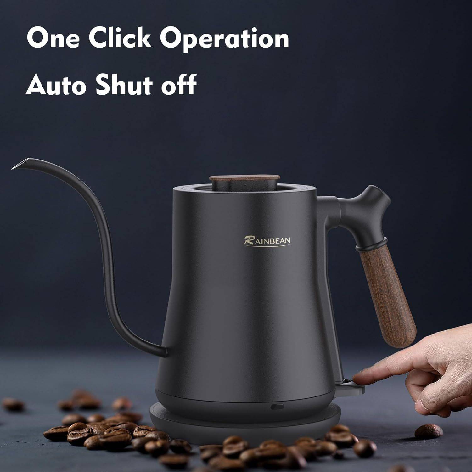 Leak-Proof Gooseneck Electric Kettle for Coffee Brewing, Stainless Steel-Kettle-DECOROLALA