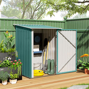 Lean-to Garden Storage Shed - 3.3' x 3.4' Green Steel Tool House-Patio & Garden > Lawn & Garden > Sheds-DECOROLALA