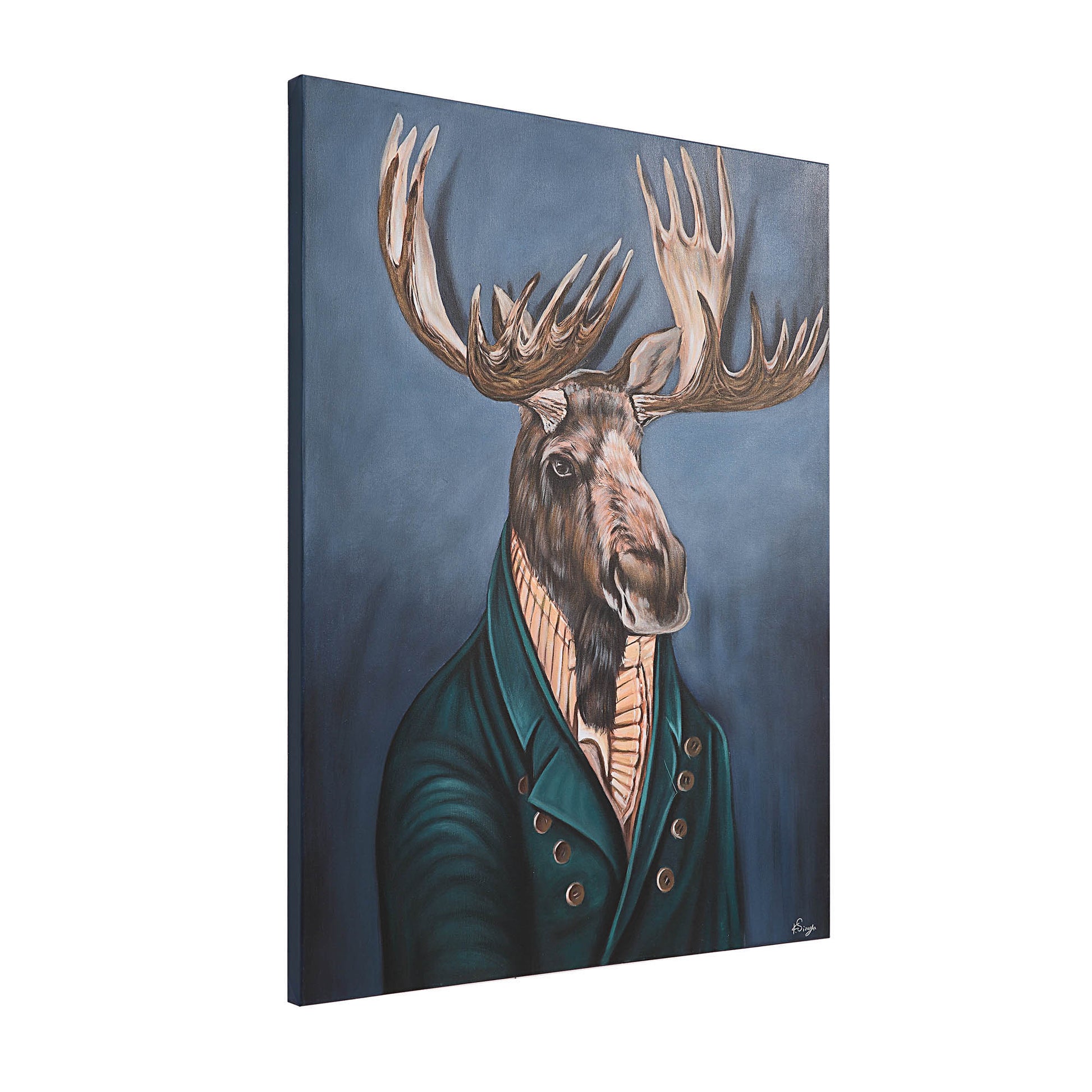 Leandre 36" Wide Canvas Art, Blue-Canvas Art-DECOROLALA