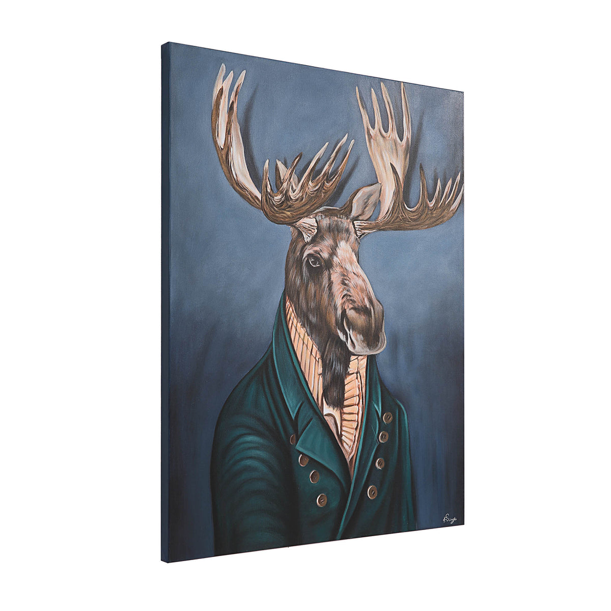 Leandre 36" Wide Canvas Art, Blue-Canvas Prints-DECOROLALA