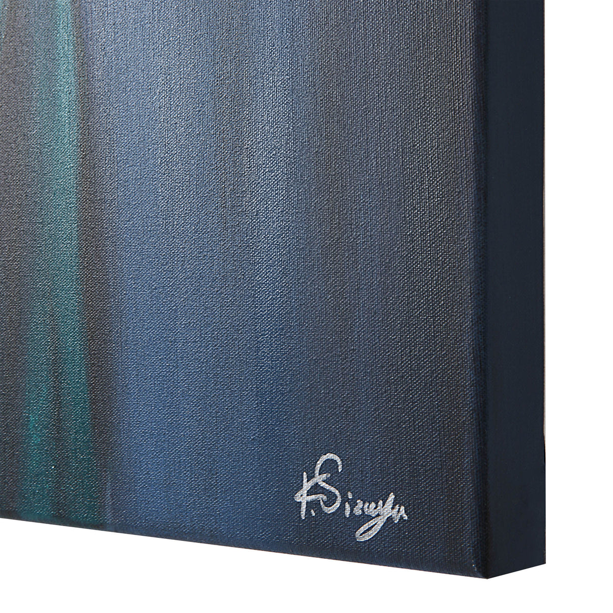 Leandre 36" Wide Canvas Art, Blue-Canvas Prints-DECOROLALA