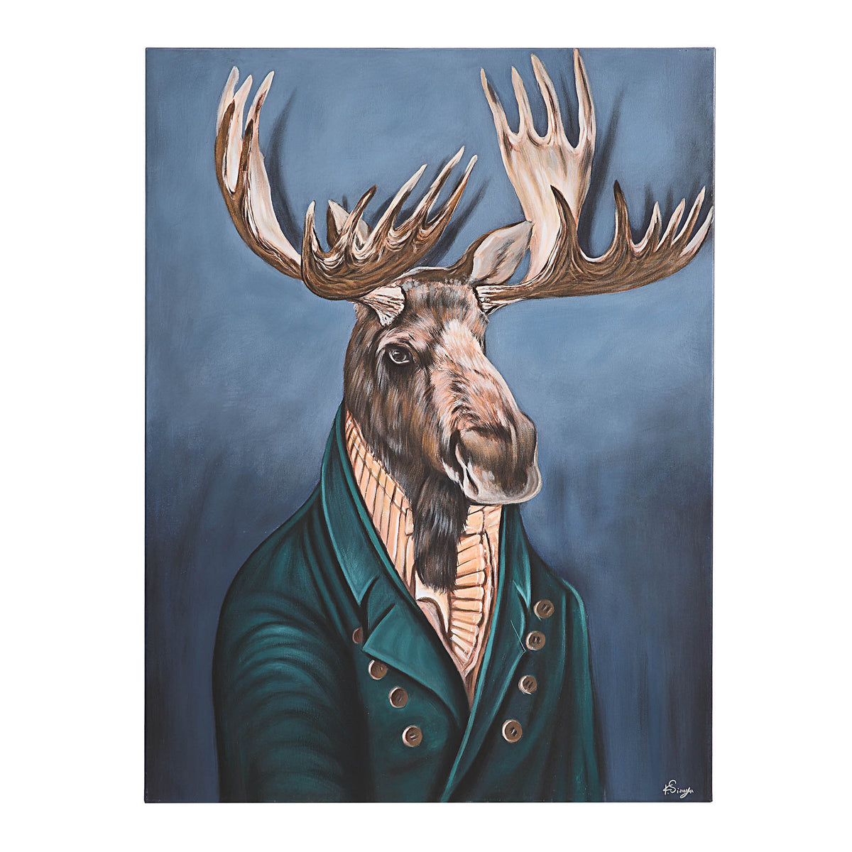 Leandre 36" Wide Canvas Art, Blue-Canvas Prints-DECOROLALA