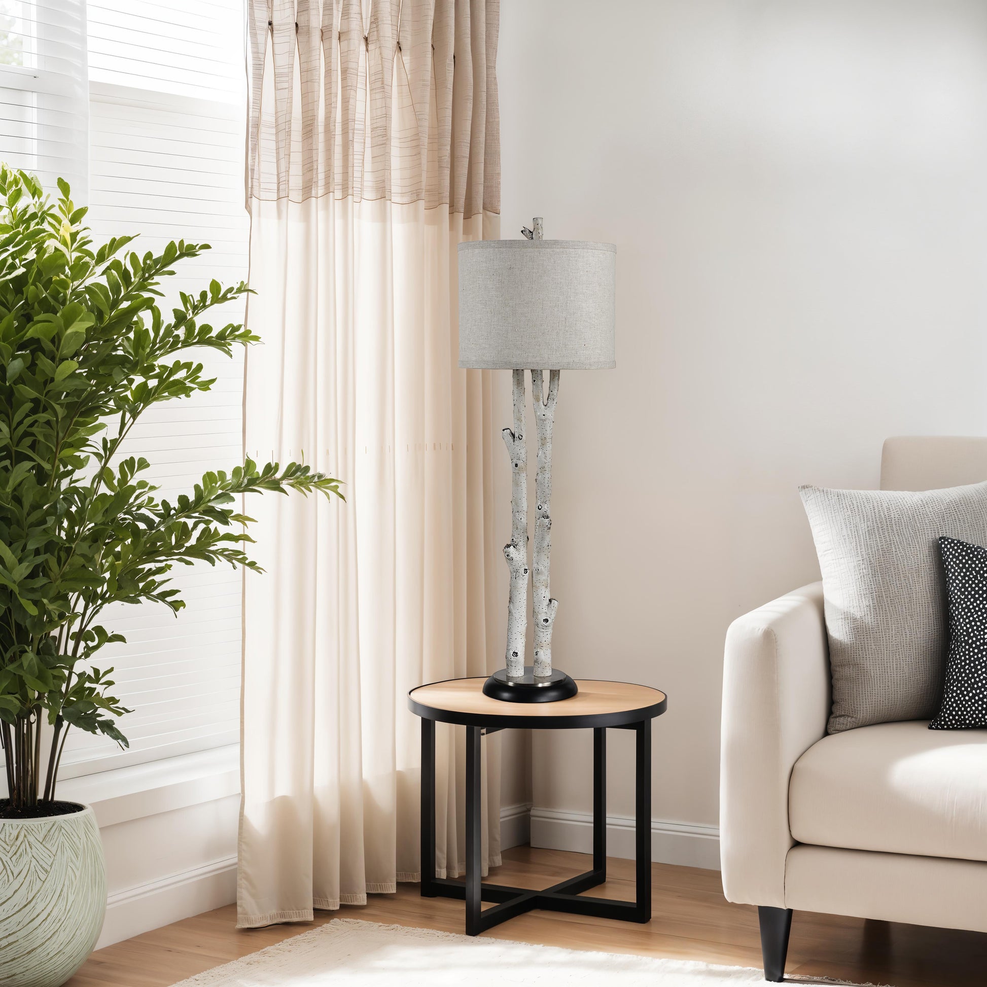 Leandro 35.25" Faux Birch Tree Table Lamp-Table Lamp-DECOROLALA