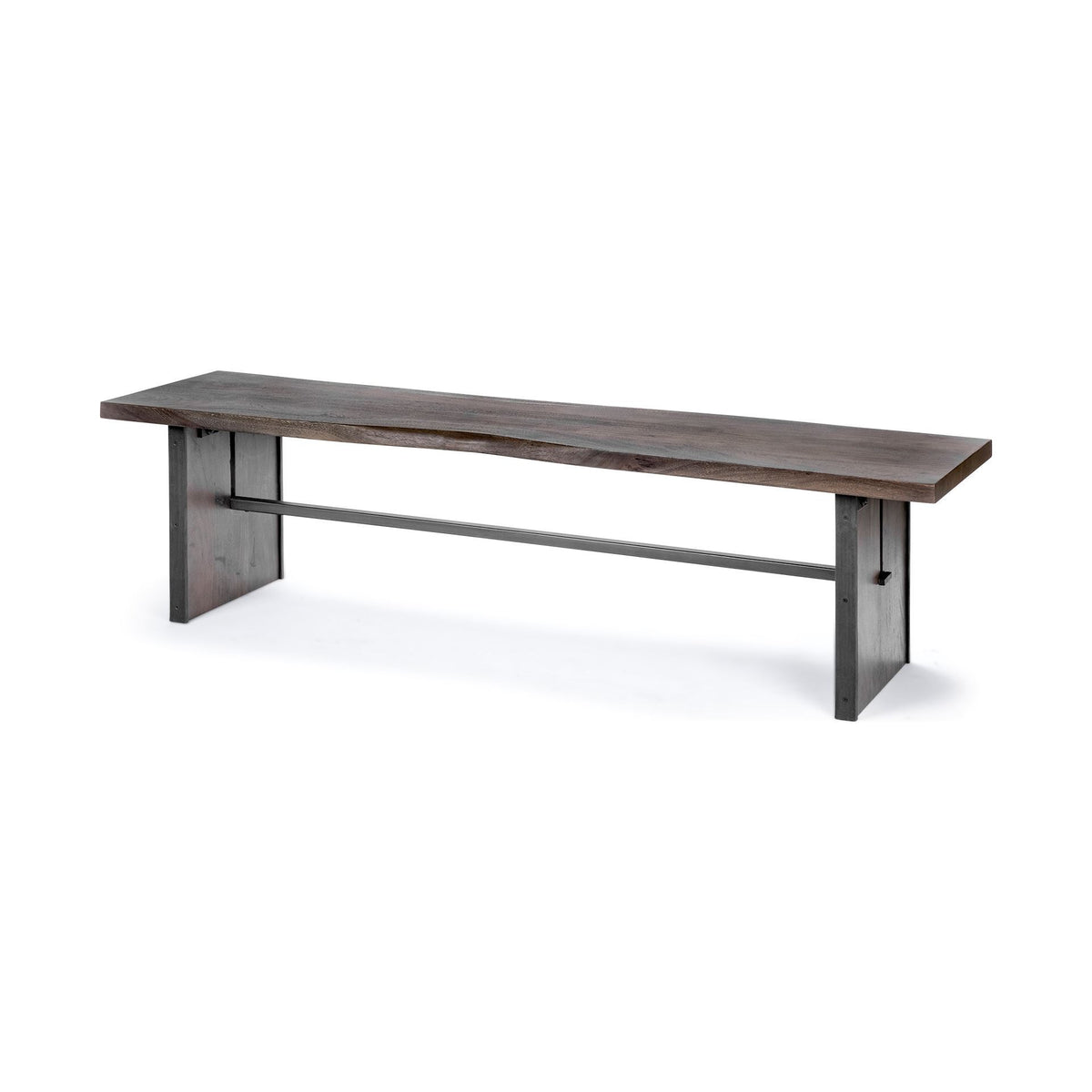 Ledger I 70L x 17W Brown Live-Edge Wooden Dining Bench-Benches-DECOROLALA