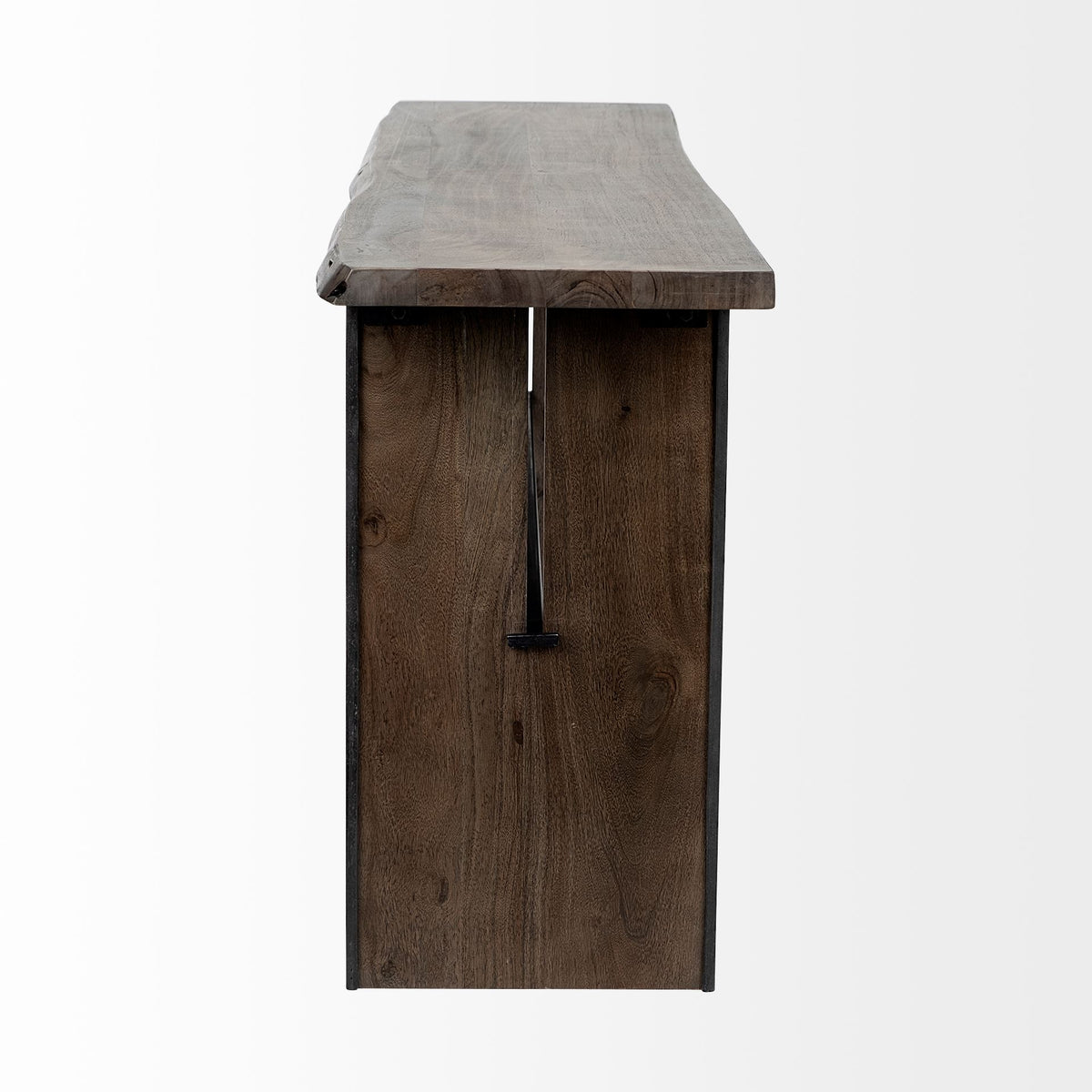 Ledger II 70L x 17W x 30H Live-Edge Wooden Brown Console Table-Console Tables-DECOROLALA