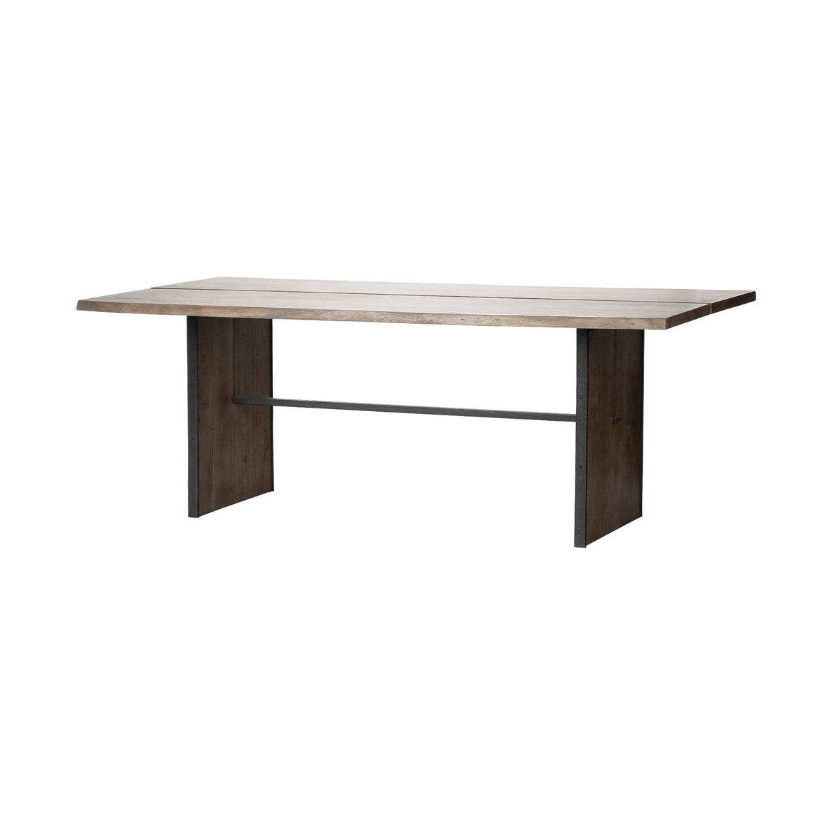 Ledger Trestle Dining Table - Brown Wood Seats 8-Dining Tables-DECOROLALA