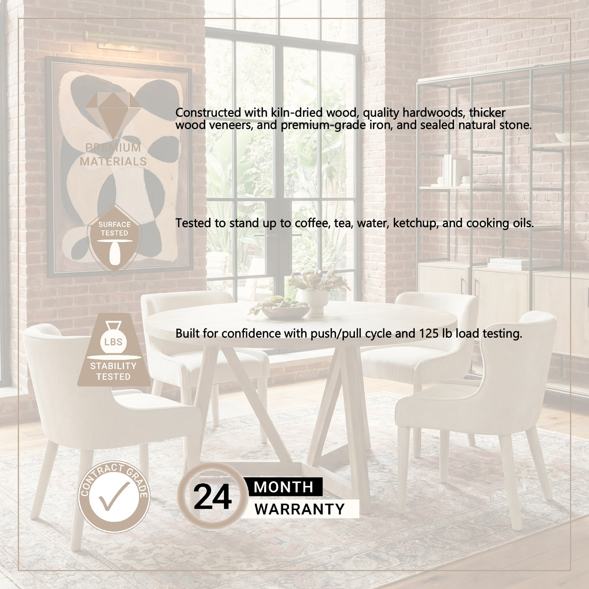 Legolas 60" Round Dining Table | Modern | Brown Wood | Seats 6-Dining Tables-DECOROLALA
