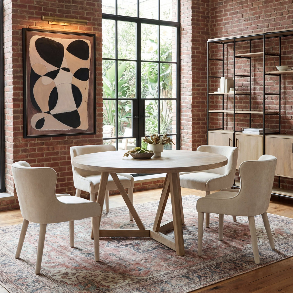 Legolas 60" Round Dining Table | Modern | Brown Wood | Seats 6-Dining Tables-DECOROLALA