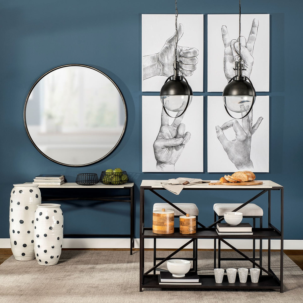 Leighton I Metal Spherical Pendant Light-Pendant Lights-DECOROLALA