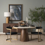 Leo 18.0L x 18.0W x 31.0H Hammered W/White Fabric Shade Table Lamp-Table Lamps-DECOROLALA