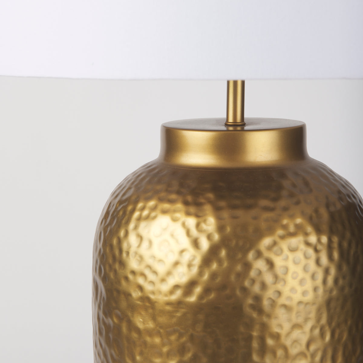 Leo Hammered Table Lamp with White Fabric Shade-Table Lamps-DECOROLALA