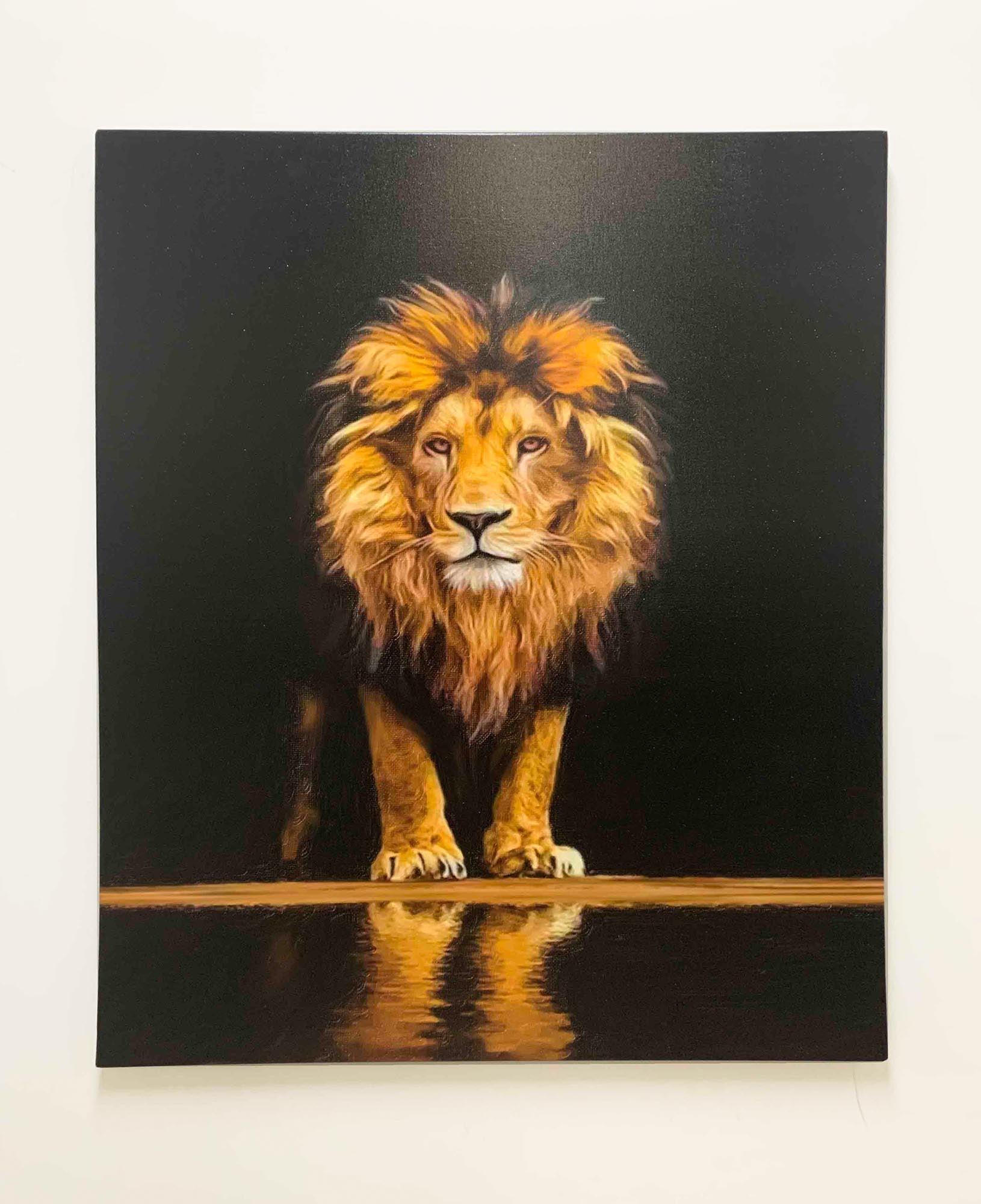 Leo Wildlife Canvas Art 36x48 Gold Varnished-Canvas Print-DECOROLALA