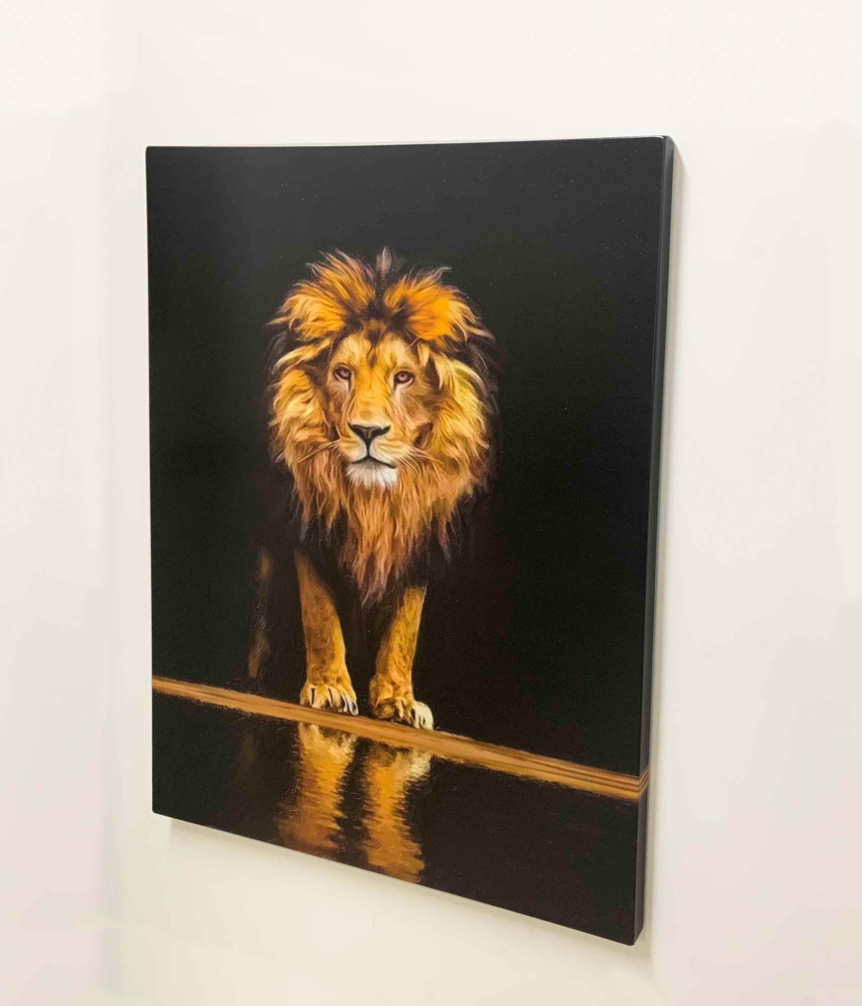 Leo Wildlife Canvas Art 36x48 Gold Varnished-Canvas Print-DECOROLALA