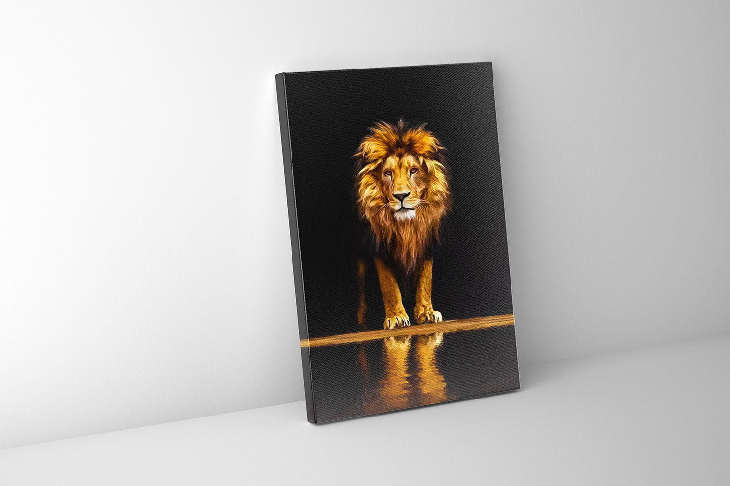 Leo Wildlife Canvas Art 36x48 Gold Varnished-Canvas Print-DECOROLALA
