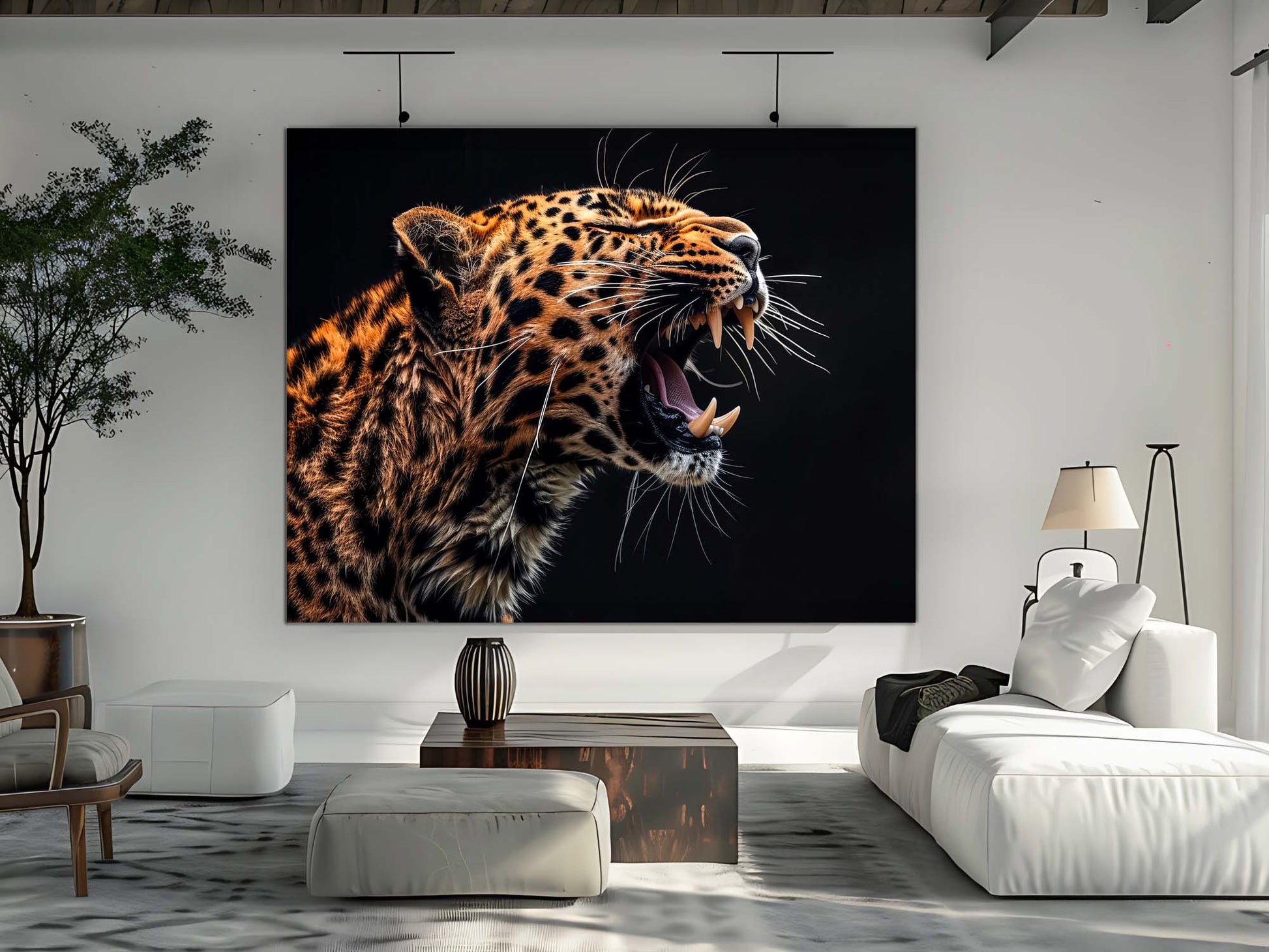 Leopard Canvas Print 48" x 36" Gold Varnish-Print-DECOROLALA