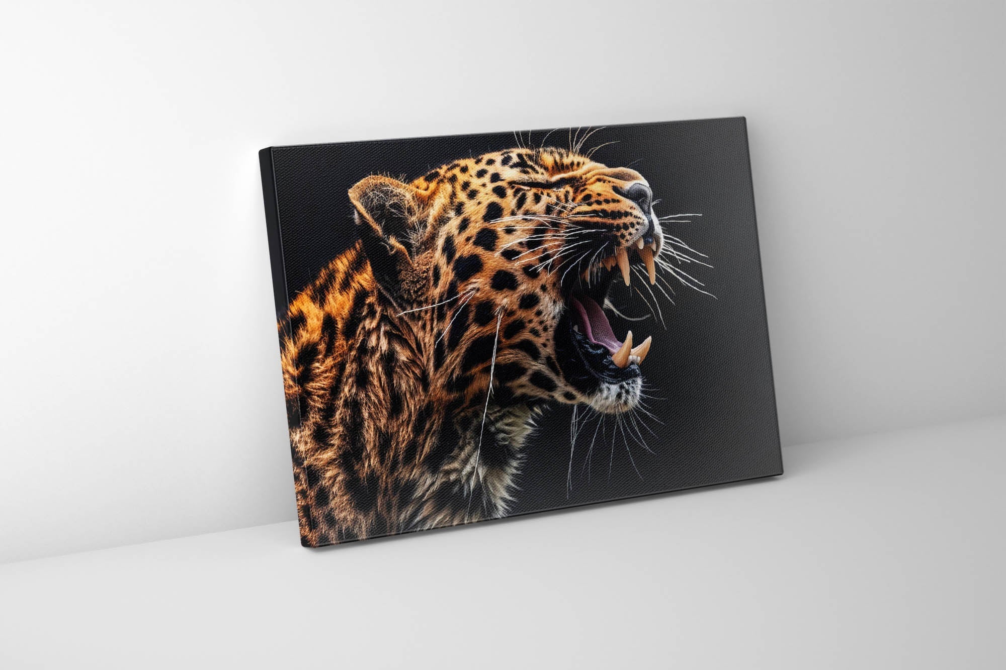 Leopard Canvas Print 48" x 36" Gold Varnish-Print-DECOROLALA