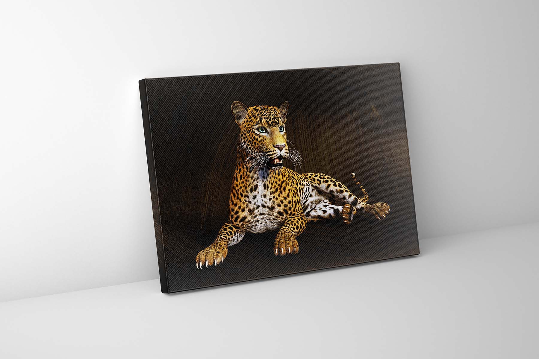 Leopard -Wildlife Canvas Art -Wall decor- Hand applied Gold varnish #4836-047-Wall Art-DECOROLALA