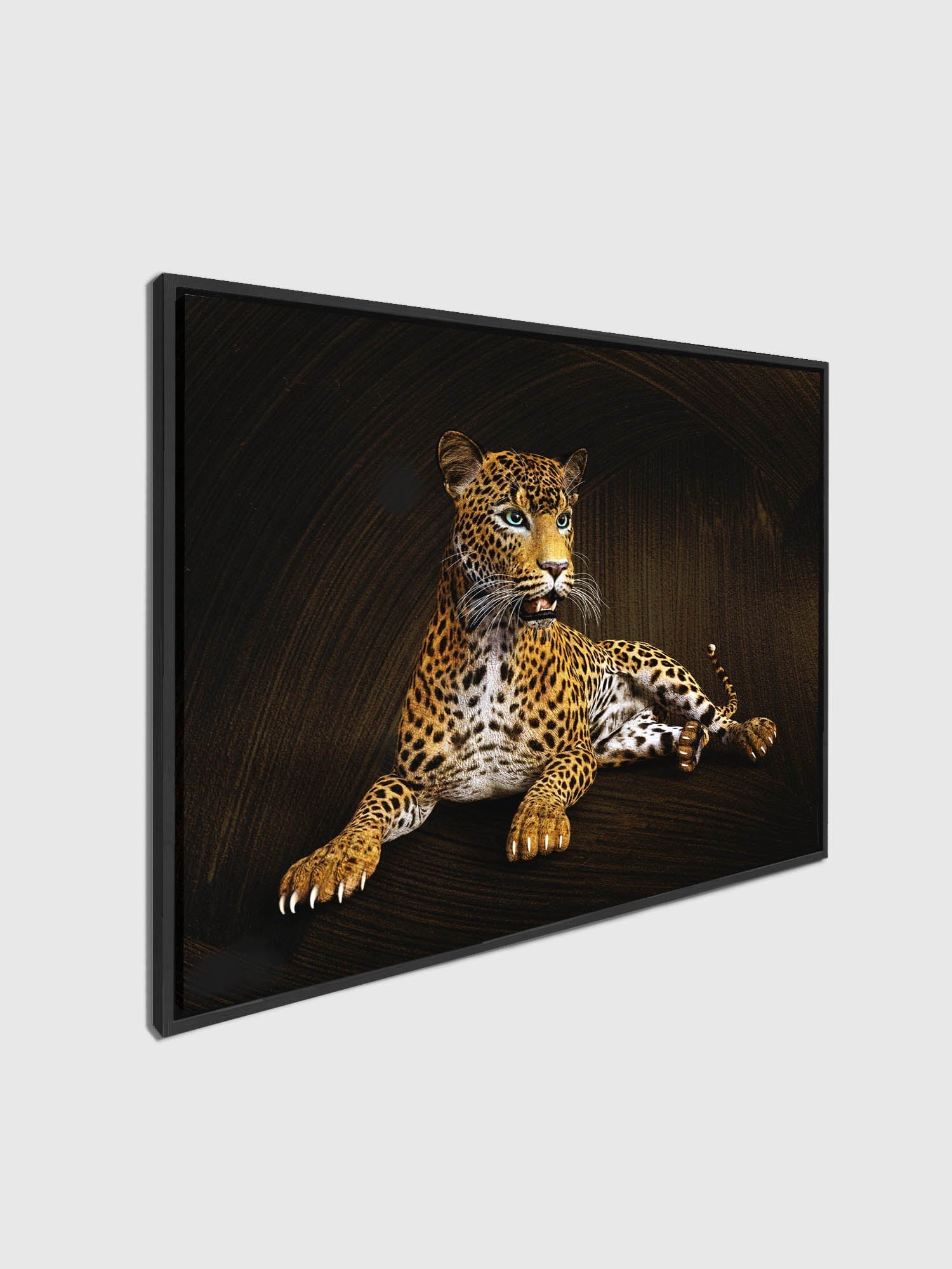 Leopard -Wildlife Canvas Art -Wall decor- Hand applied Gold varnish #4836-047-Wall Art-DECOROLALA