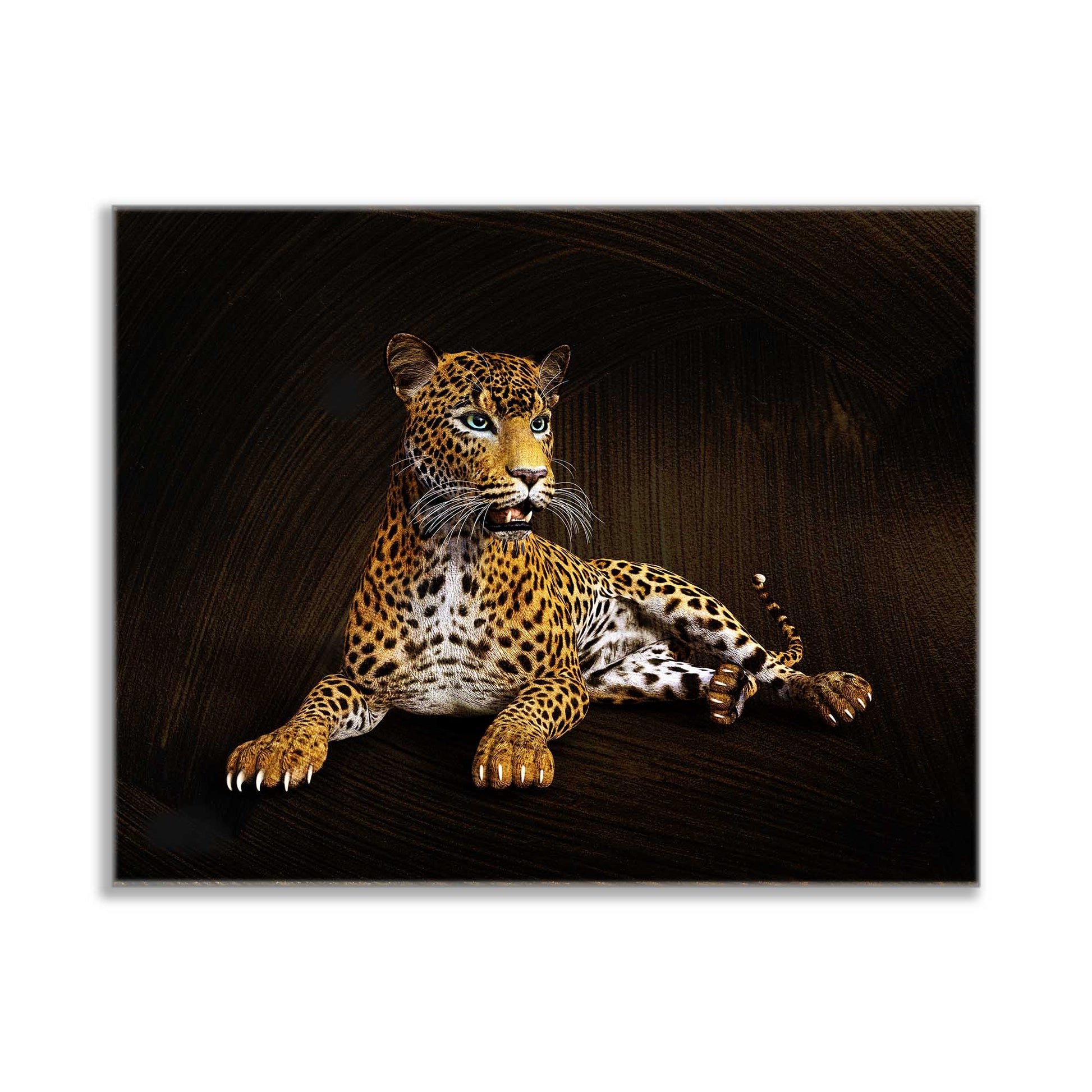 Leopard -Wildlife Canvas Art -Wall decor- Hand applied Gold varnish #4836-047-Wall Art-DECOROLALA