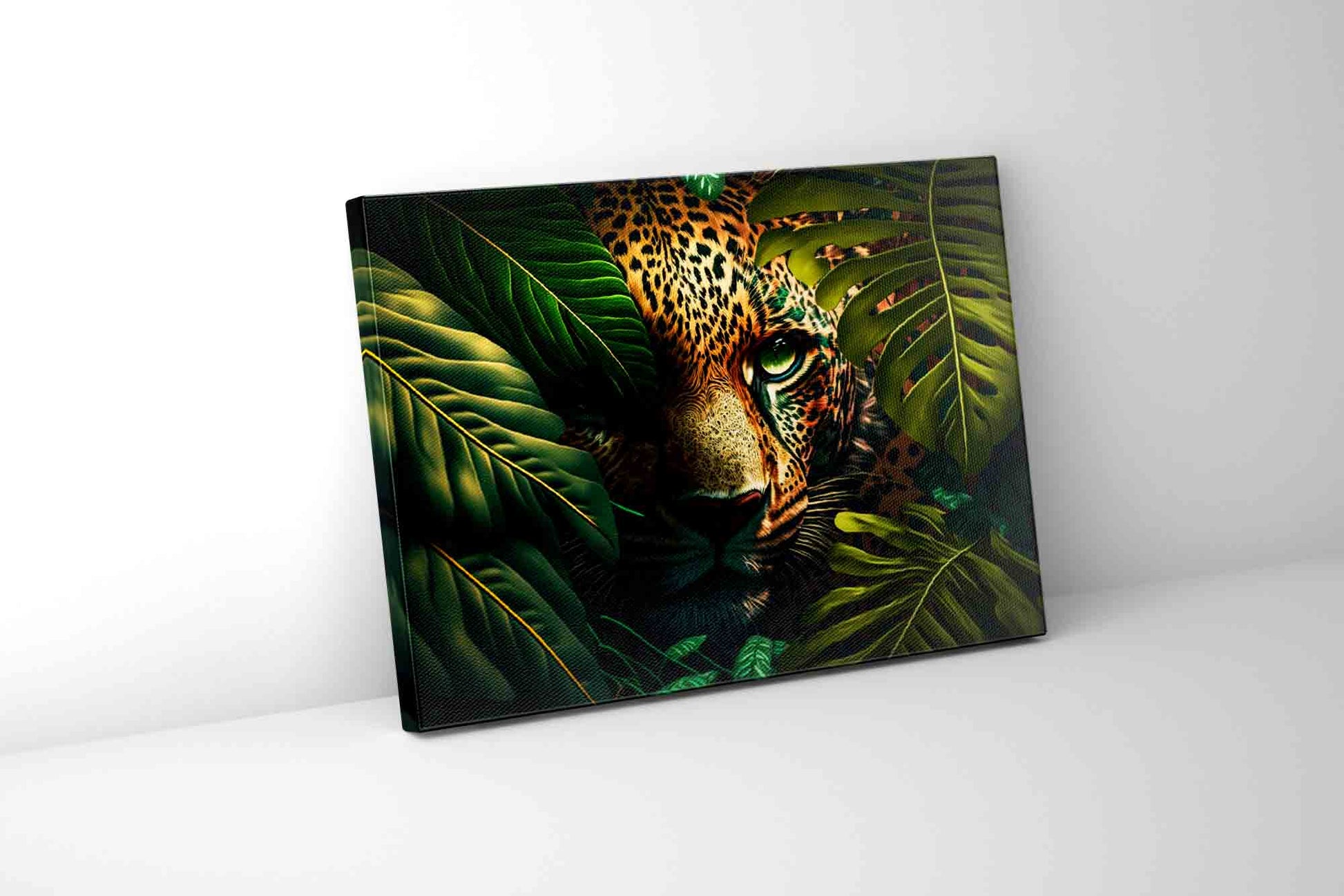 Leopard Wildlife Canvas Art with Gold Varnish-Wall Art-DECOROLALA
