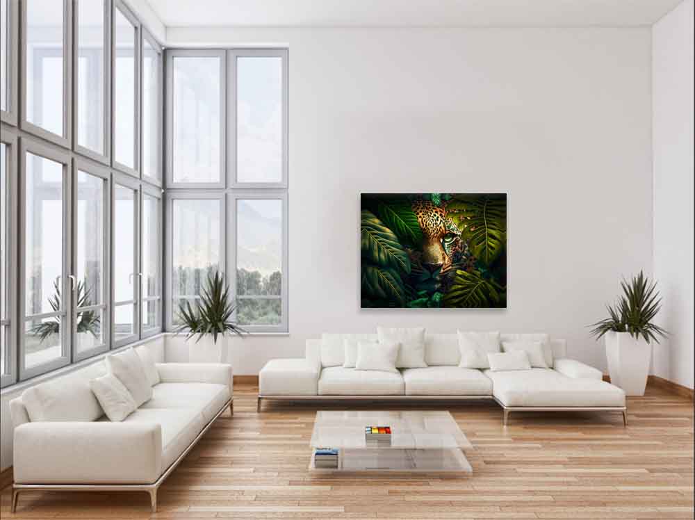 Leopard Wildlife Canvas Art with Gold Varnish-Wall Art-DECOROLALA