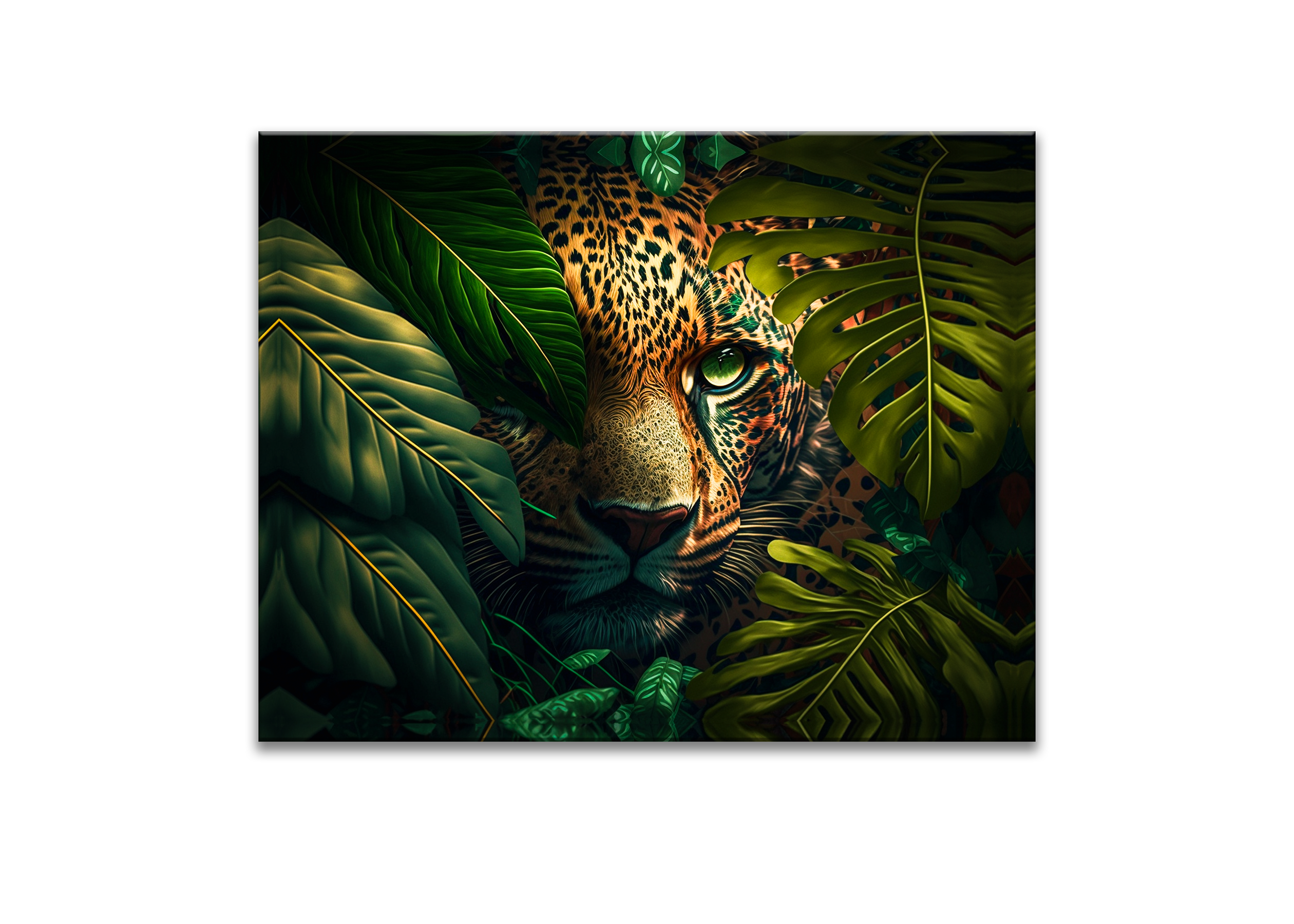 Leopard Wildlife Canvas Art with Gold Varnish-Wall Art-DECOROLALA