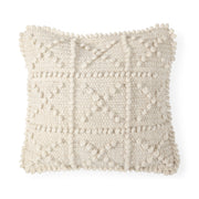 Leroy Cream Raised Pattern Pillow w/ Down Filler (min order qty 2)-Decorative Pillows-DECOROLALA