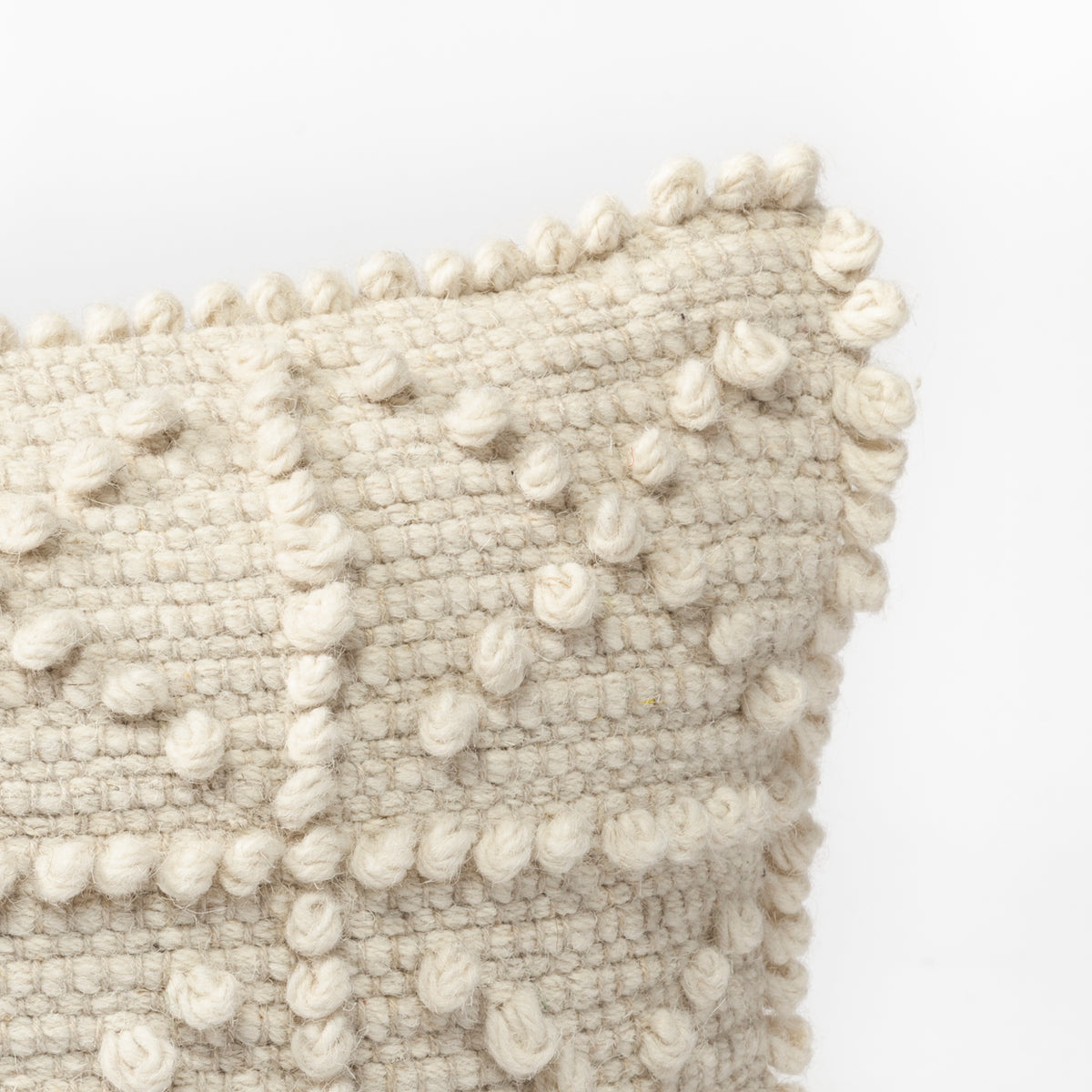 Leroy Cream Raised Pattern Pillow w/ Down Filler (min order qty 2)-Decorative Pillows-DECOROLALA