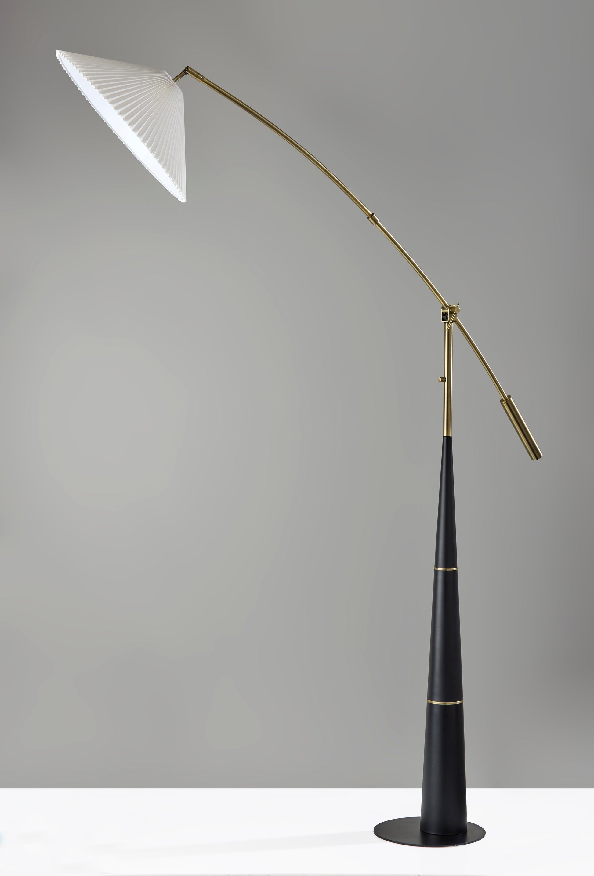 Leroy Arc Lamp - Brass Adjustable 66-87"-Lighting-DECOROLALA