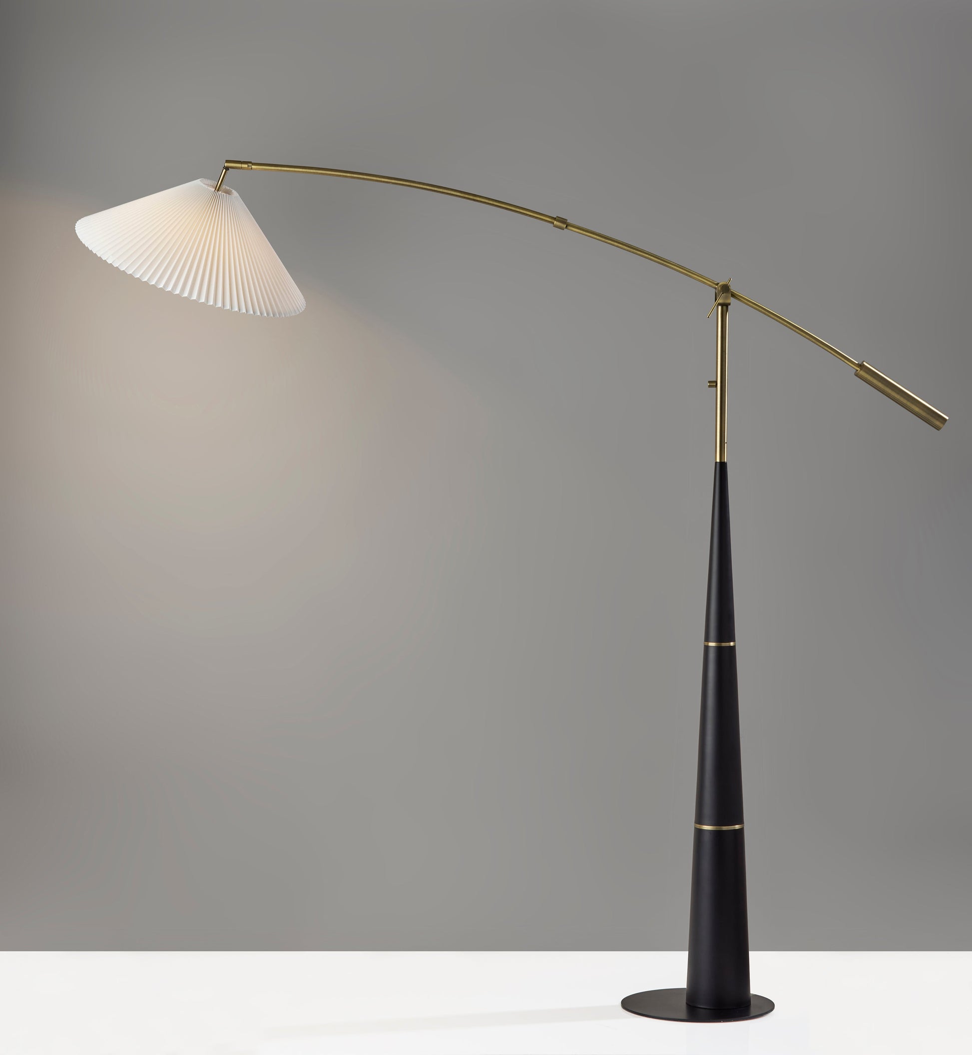 Leroy Arc Lamp - Brass Adjustable 66-87"-Lighting-DECOROLALA