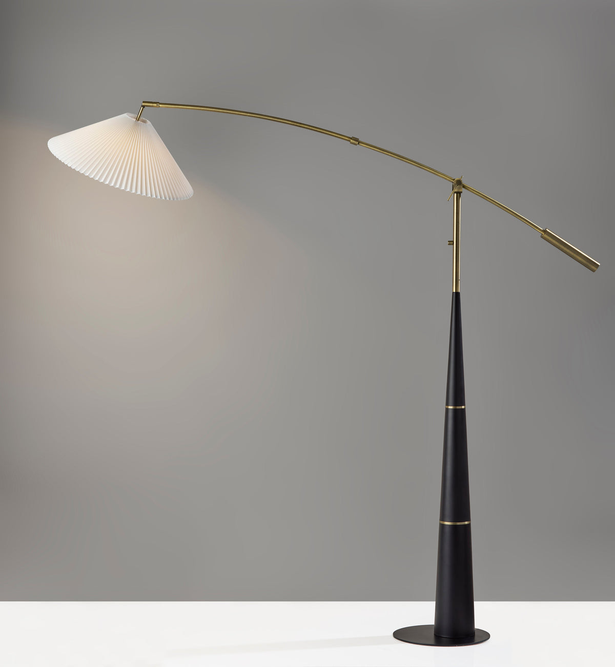 Leroy Arc Lamp - Brass Adjustable 66-87"-Lighting-DECOROLALA
