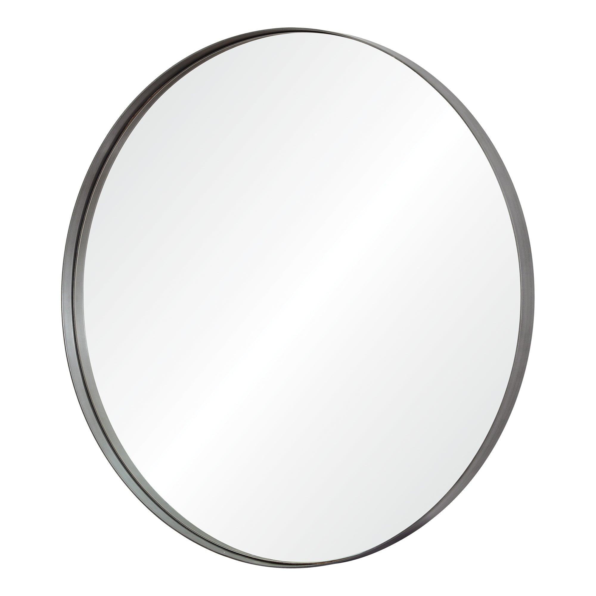 Lester 30" Tall Round Wall Mirror, Grey-Mirror-DECOROLALA