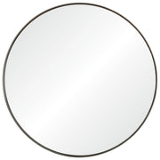 Lester 30" Tall Round Wall Mirror, Grey-Mirror-DECOROLALA