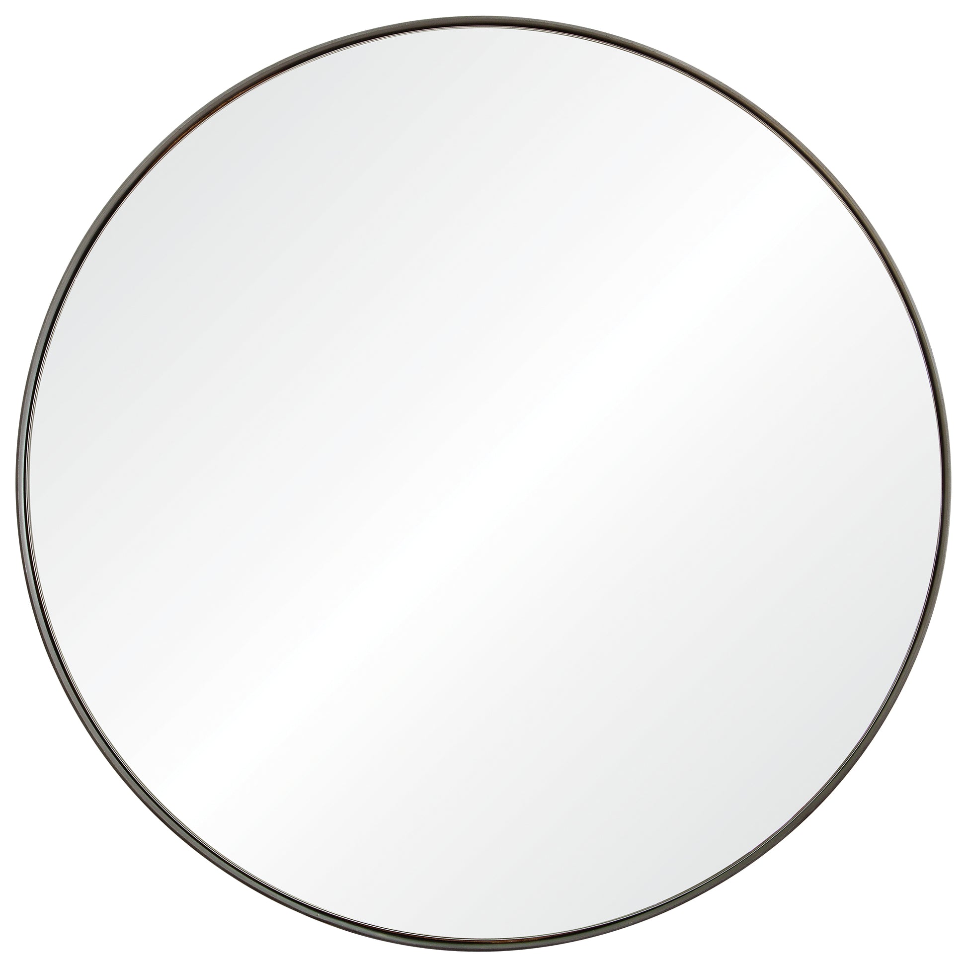 Lester 30" Tall Round Wall Mirror, Grey-Mirror-DECOROLALA