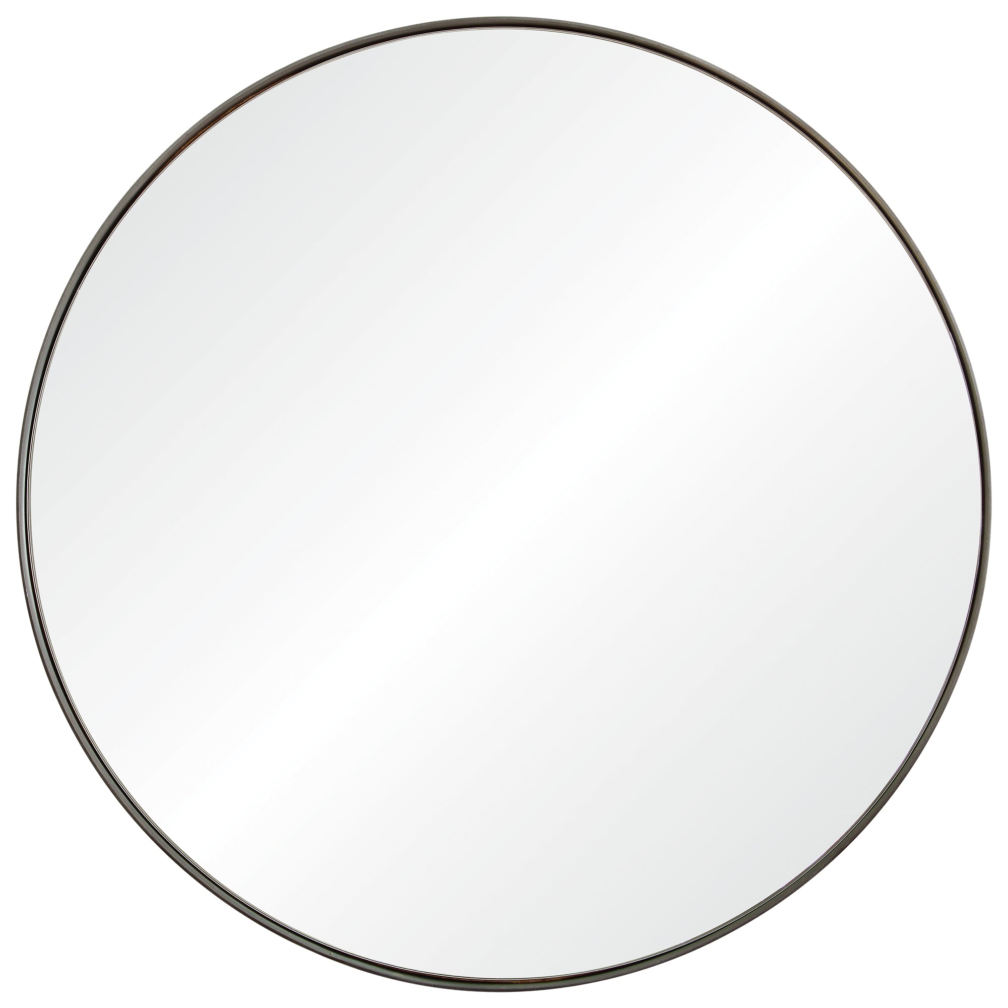 Lester 30" Tall Round Wall Mirror, Grey-Mirror-DECOROLALA