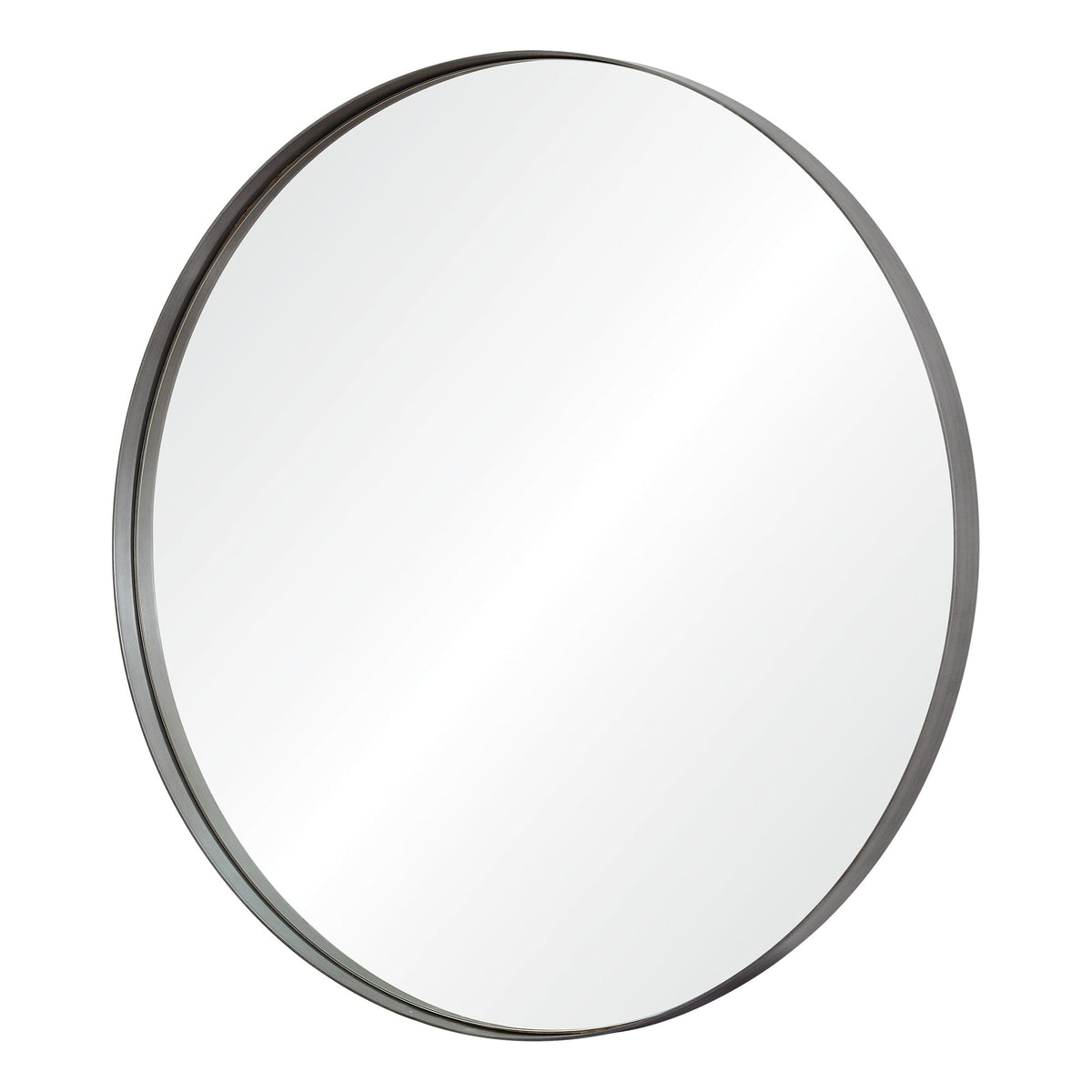 Lester 30" Tall Round Wall Mirror, Grey-Mirrors-DECOROLALA