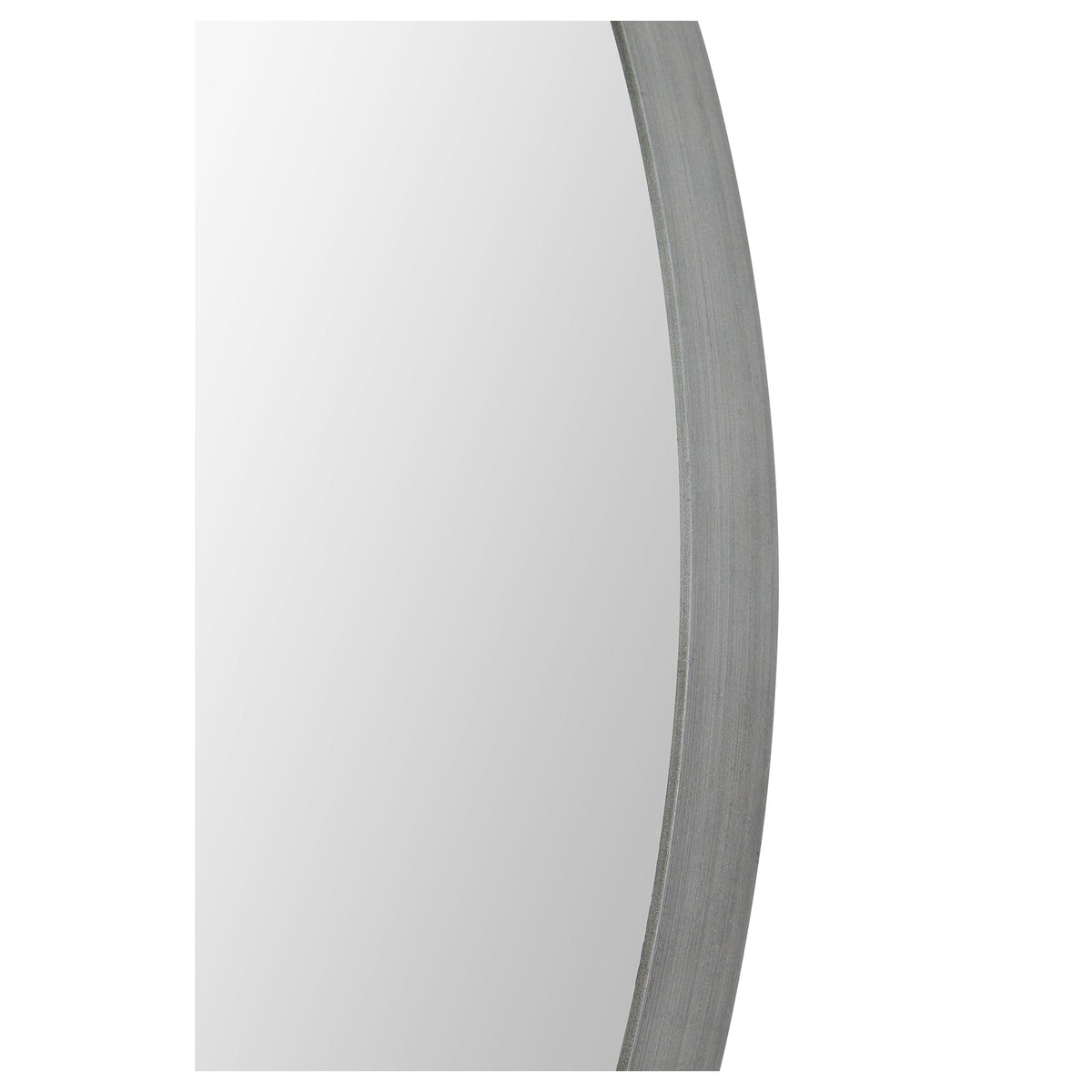 Lester 30" Tall Round Wall Mirror, Grey-Mirrors-DECOROLALA