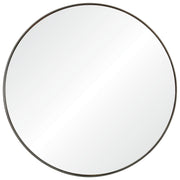 Lester 30" Tall Round Wall Mirror, Grey-Mirrors-DECOROLALA