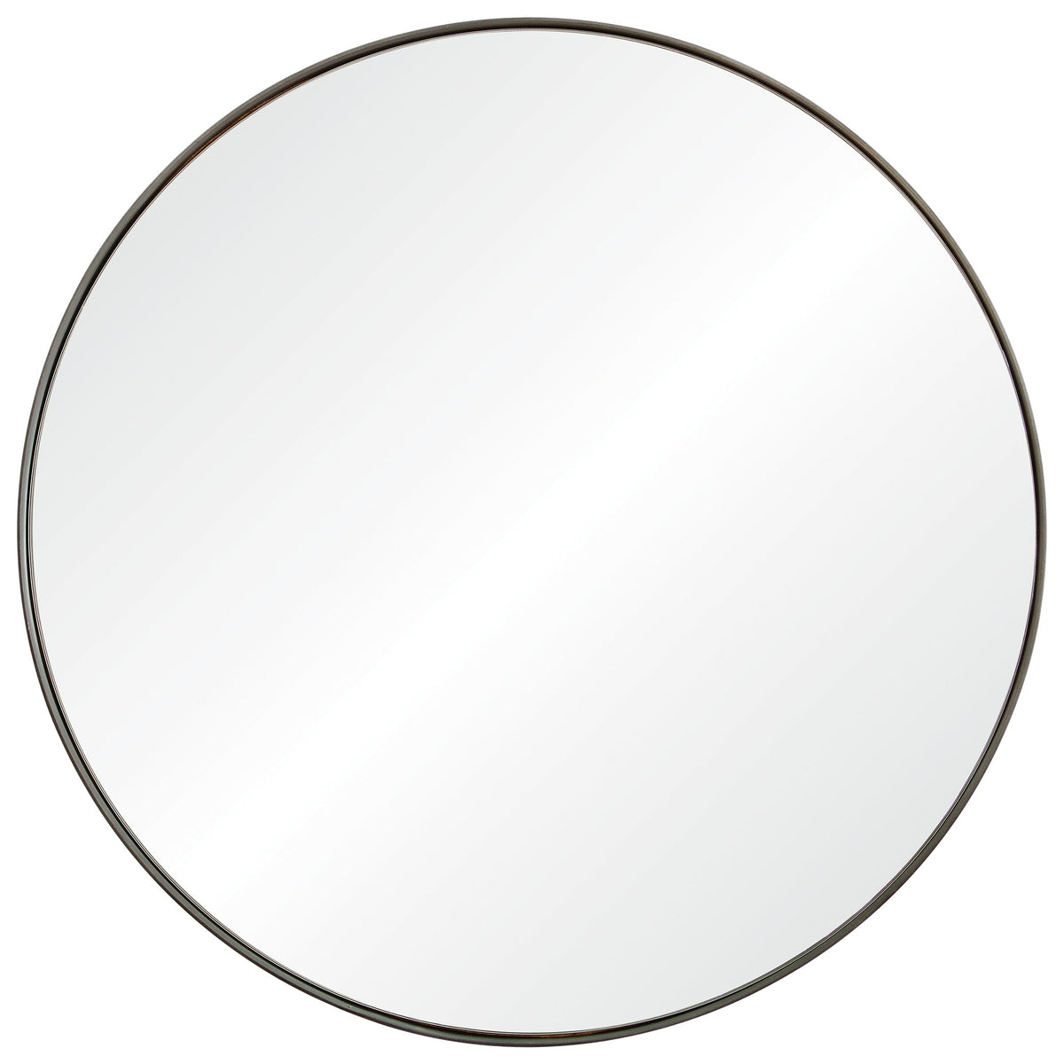 Lester 30" Tall Round Wall Mirror, Grey-Mirrors-DECOROLALA