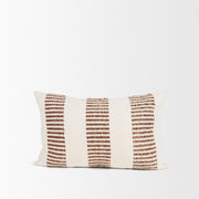 Levon Lumbar Plush Pillow Cover - Cream/Orange (min order qty 2)-Decorative Pillows-DECOROLALA