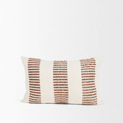 Levon Lumbar Plush Pillow - Cream & Orange (min order qty 2)-Decorative Pillows-DECOROLALA