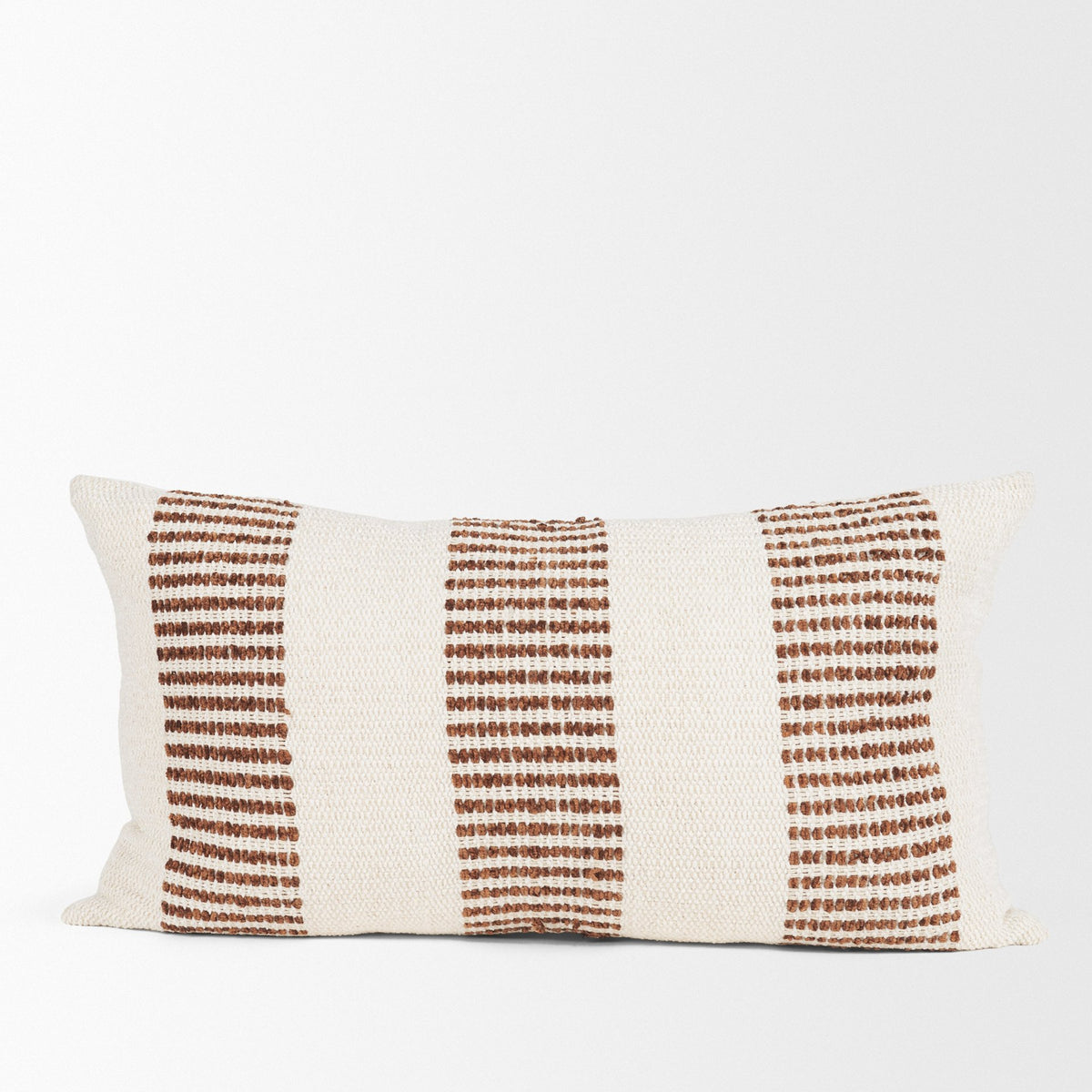 Levon Lumbar Plush Pillow Cover - Cream/Orange (min order qty 2)-Decorative Pillows-DECOROLALA